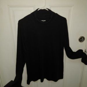 Lands End Black Turtleneck, Tunic Style Top Size XL